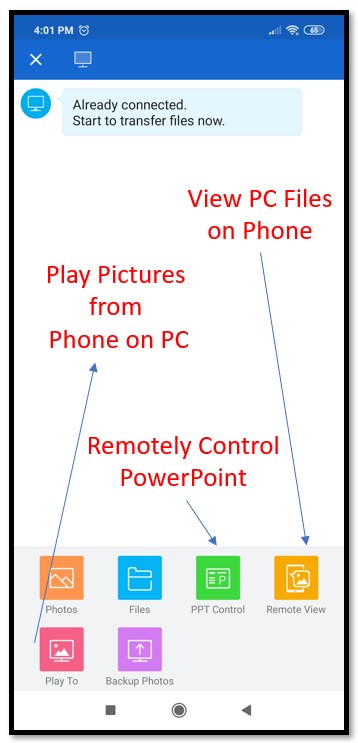 SHAREIT control PC