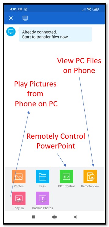 SHAREIT control PC