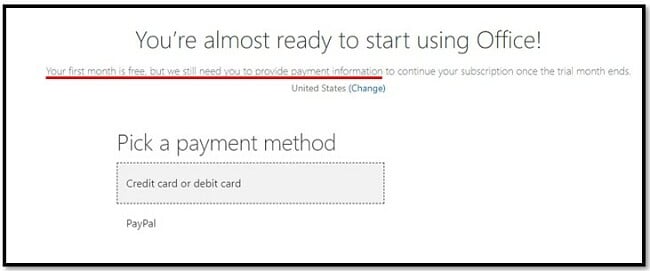 Перший місяць Office 365 безкоштовний