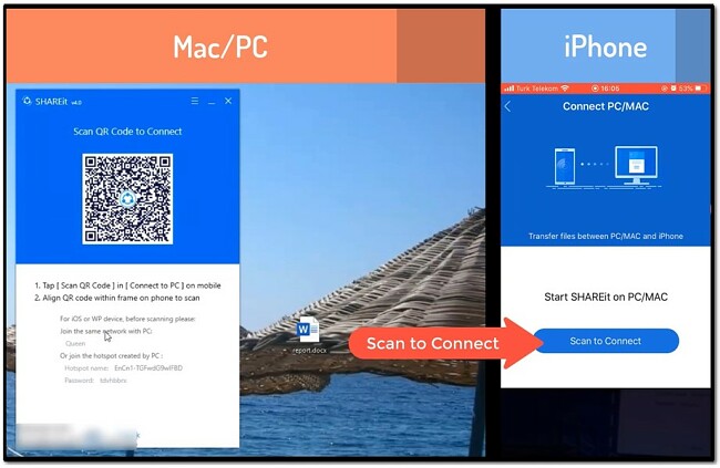 Shareit iphone - scan to connect