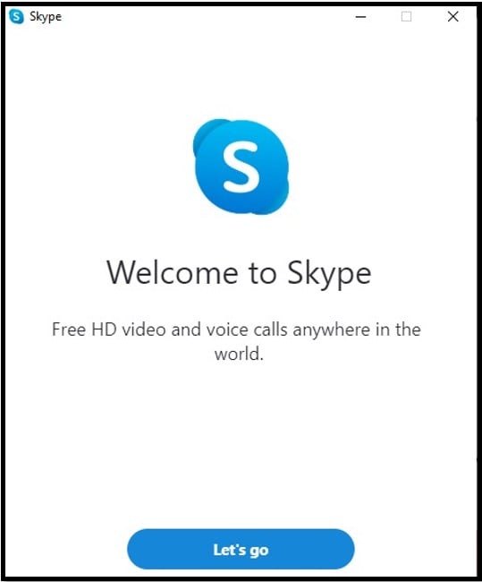 Vítejte na Skype - uživatelské rozhraní
