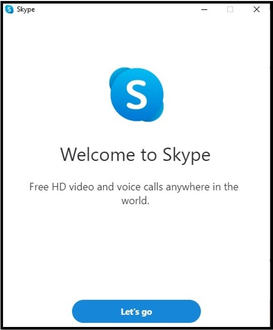 Welkom bij Skype - gebruikersinterface