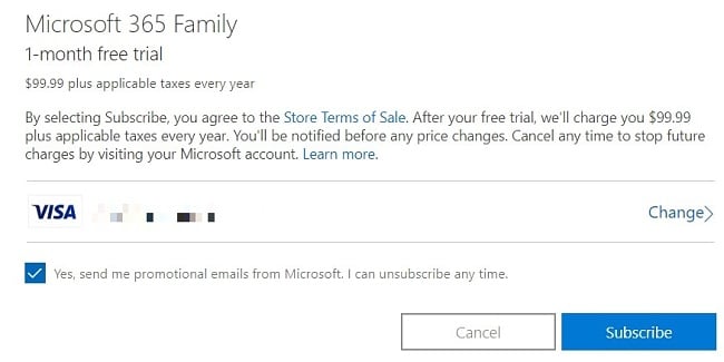 free trial of Microsoft 365