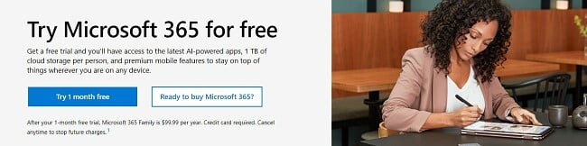 Try 1 month free Microsoft 365