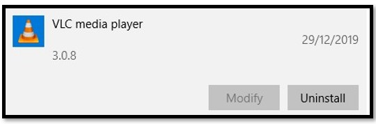 Poista VLC Media Player Windowsista