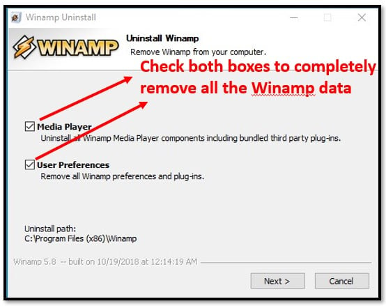 Uninstall Winamp Completely 