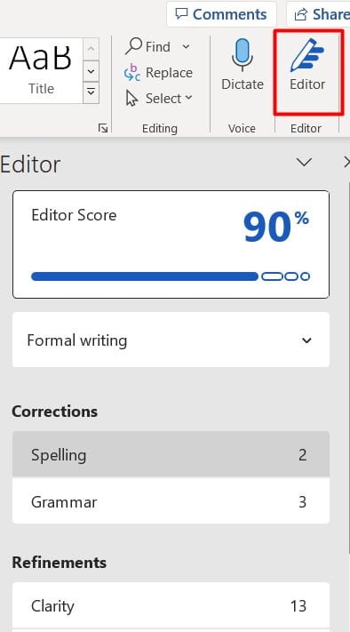 Editor Word