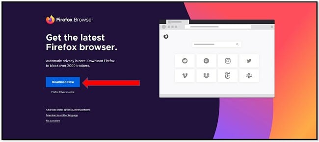 Firefox download page
