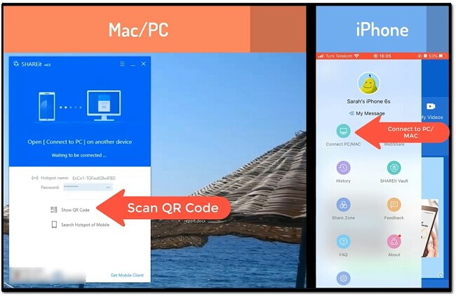 shareit iphone - connect to computer