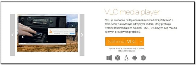 VLC Oficiální stránka ke stažení