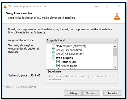 Indstillinger for VLC-opsætning