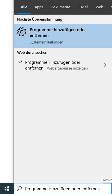 Hinzufügen / Entfernen von Programmen zu Windows