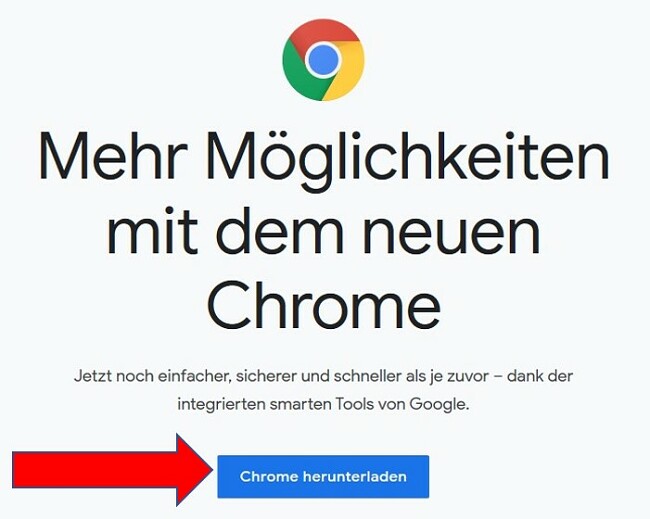 Google Chrome-Download-Seite