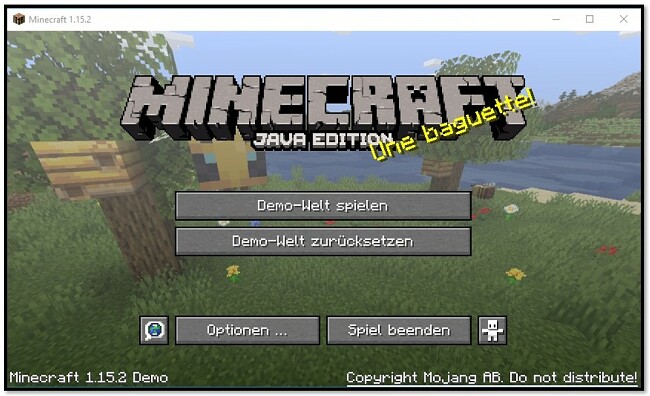 MineCraft - Spielen Sie in der Demo-Welt