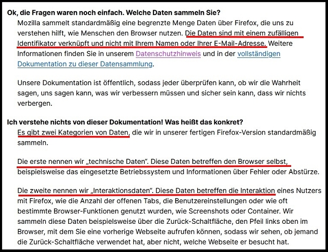 Firefox-Datenschutzrichtlinie