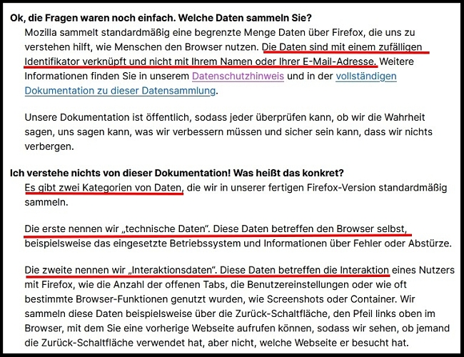 Firefox-Datenschutzrichtlinie