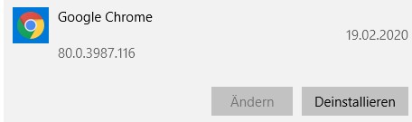 Deinstallieren Sie Chrome