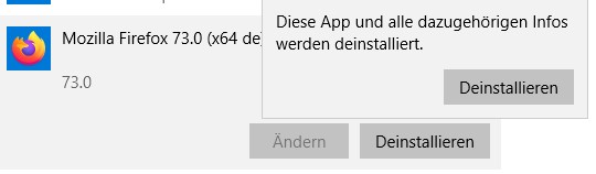 Deinstallieren Sie Mozilla Firefox