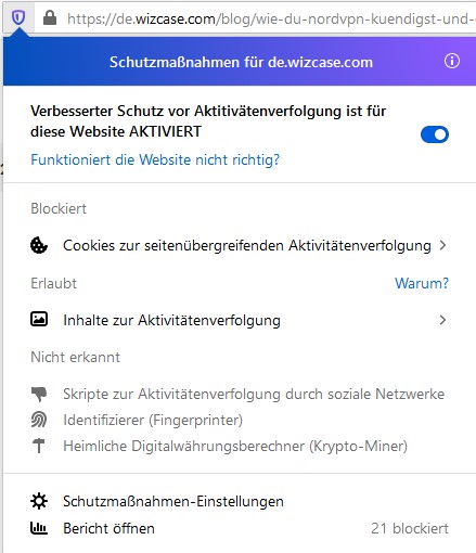 Firefox Tracking-Schutz