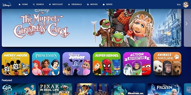 A Disney+ gyermekprofilja eltér a szokásos profiljától.