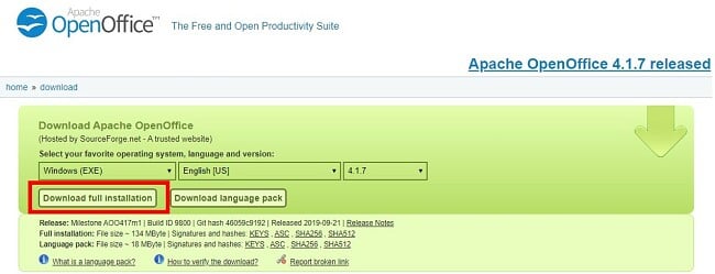 Unduh OpenOffice - Unduhan Instalasi Lengkap