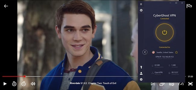  Screenshot of Riverdale on US Netflix using CyberGhost