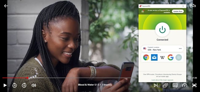 Screenshot of Blood & Water on US Netflix using ExpressVPN