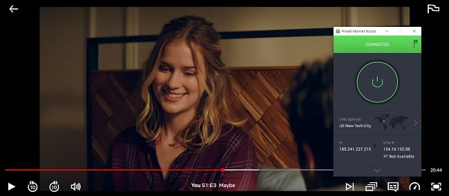 Screenshot of You on US Netflix using Private Internet Access