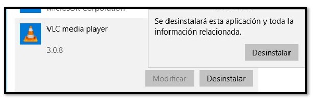 Desinstalar VLC Media Player de Windows