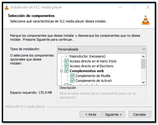 Opciones de configuración de VLC