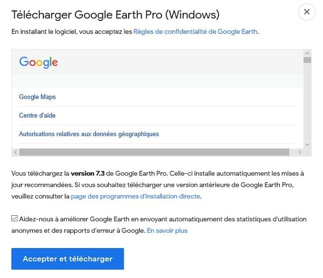 Télécharger Google Earth Pro pour ordinateur