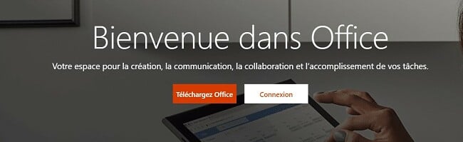 Page d'accueil de Microsoft Office