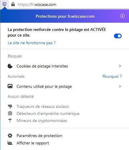 Protection contre le suivi de Firefox
