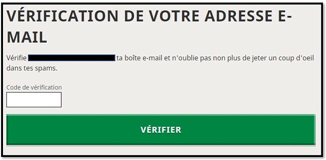 Vérification de l'e-mail du compte Mojang