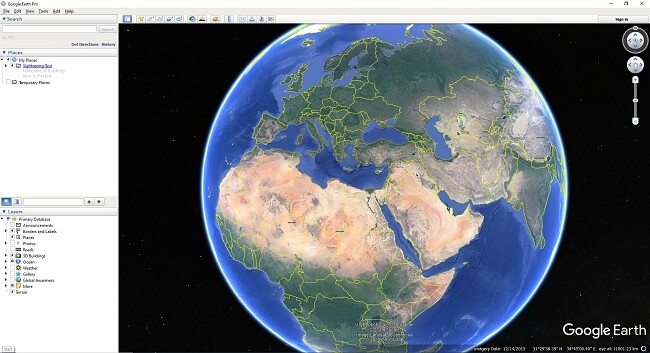 Giao diện người dùng Google Earth Pro