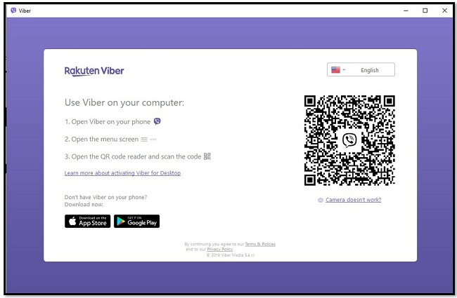 סרוק קוד QR לשימוש Viber במחשב