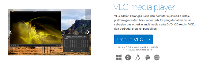 Halaman Unduh Resmi VLC