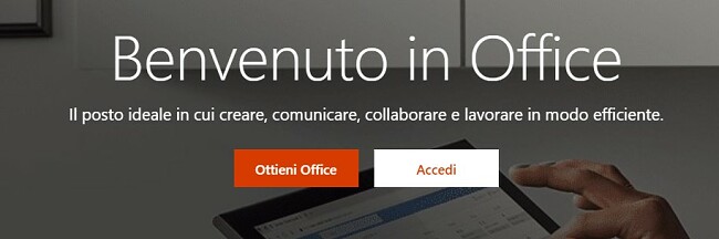 Home page di Microsoft Office