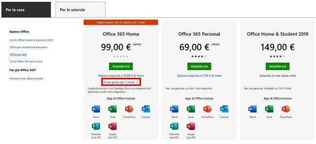 Ottieni Excel gratuitamente