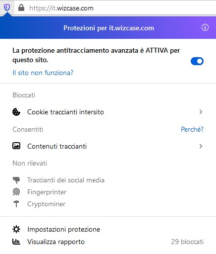 Protezione da monitoraggio di Firefox