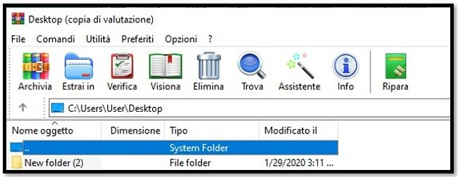 Schermata principale di WinRAR