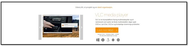 VLC offisiell nedlastingsside