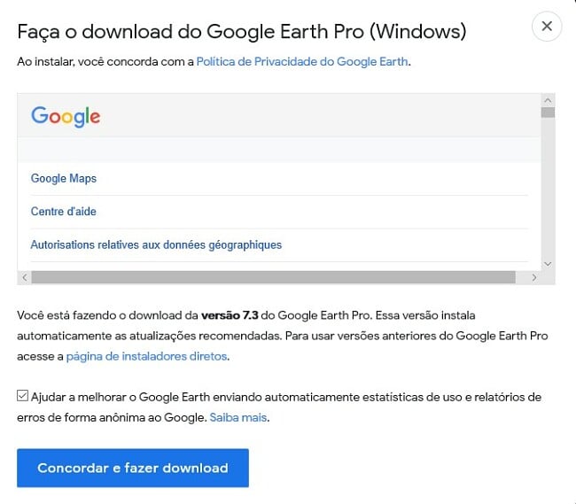 Faça o download do Google Earth Pro para Desktop