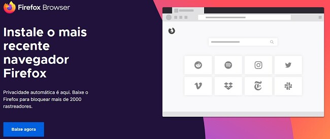 Página de download do Firefox