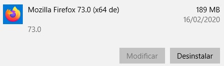 Desinstalar o Mozilla Firefox