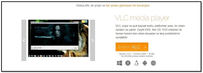 VLC Resmi İndirme Sayfası