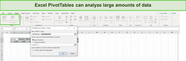 Excel PivotTables screenshot