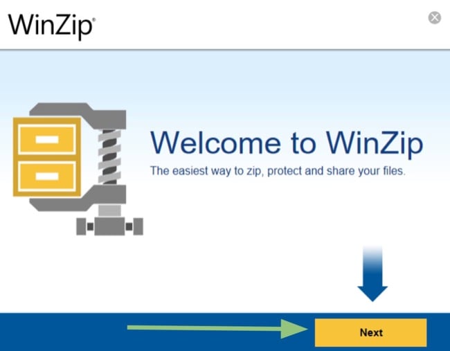 文件 WinZip 界面
