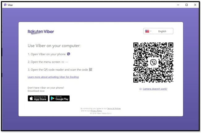 Scan QR-kode for at bruge Viber på computeren