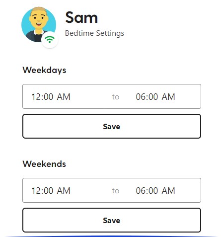 Bark Screen time settings